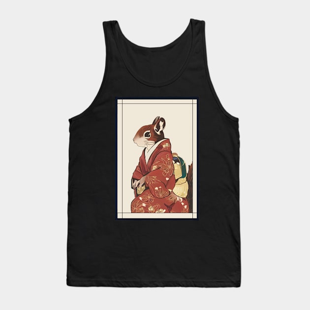 Squirrel japanese with kimono vintage Tank Top by Deartexclusive
